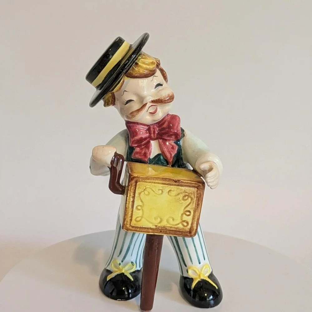 VTG Norcrest Organ Grinder Circus Monkey Salt & Pepper Shaker Set Japan Ceramic